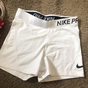 white nike pro spandex
